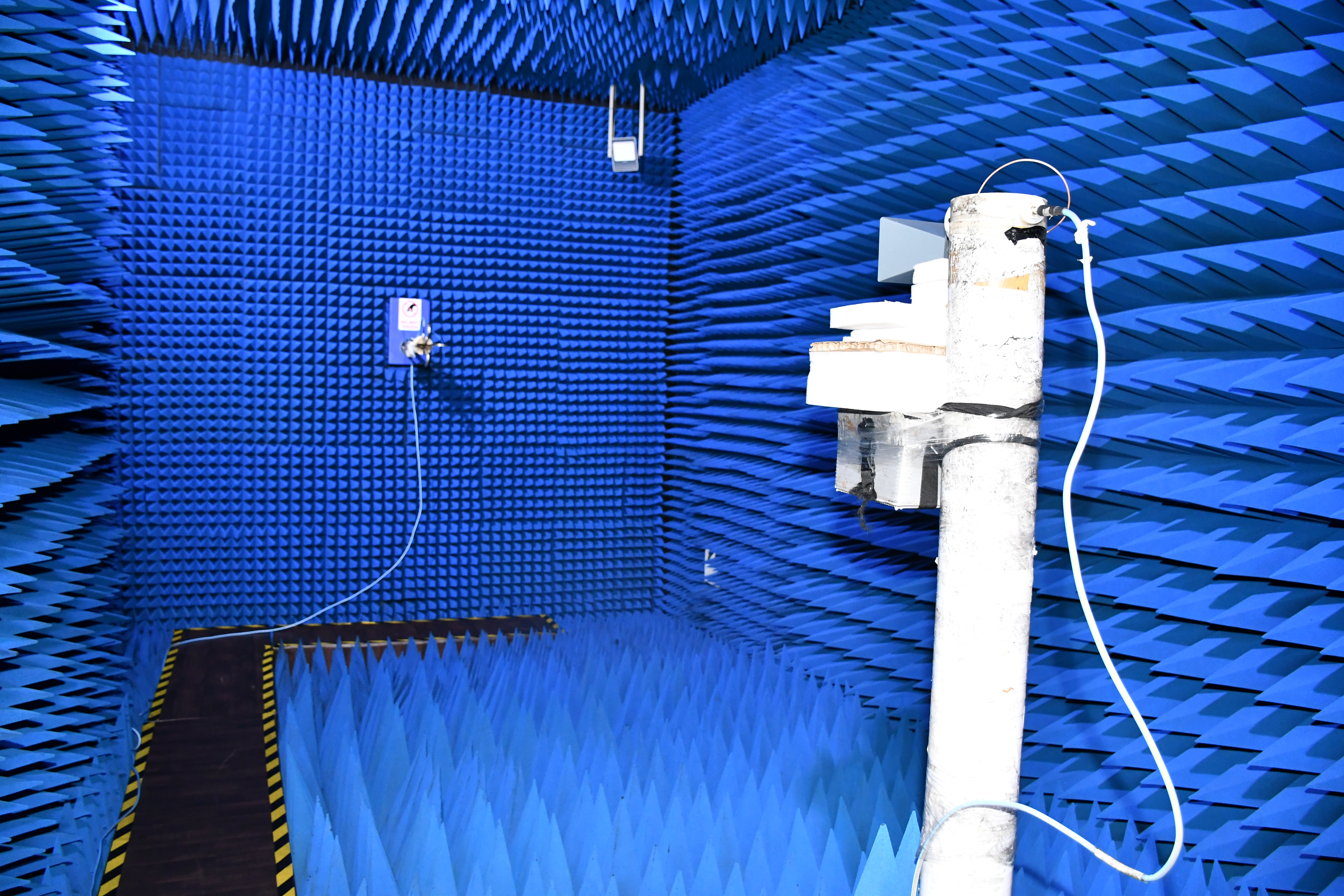 Antenna test equipment in an anechoic chamber